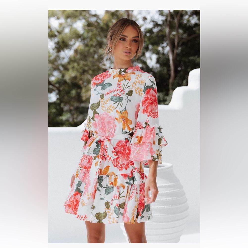 Petal & Pup Peta Floral Ruffle Sleeve Dress